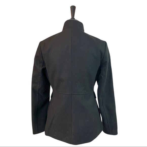 Old Navy Black High Neck Peplum Pea Coat Winter Jacket Women's Size Small - Picture 5 of 12